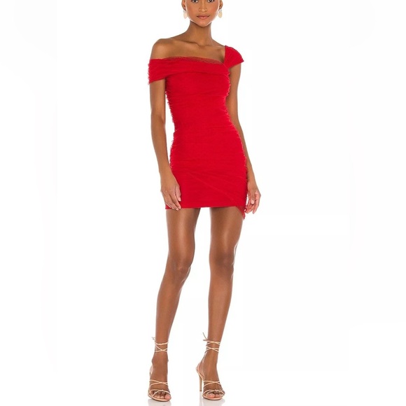 Majorelle Audrina Mini Mesh Dress in Red Size Small - Picture 14 of 14